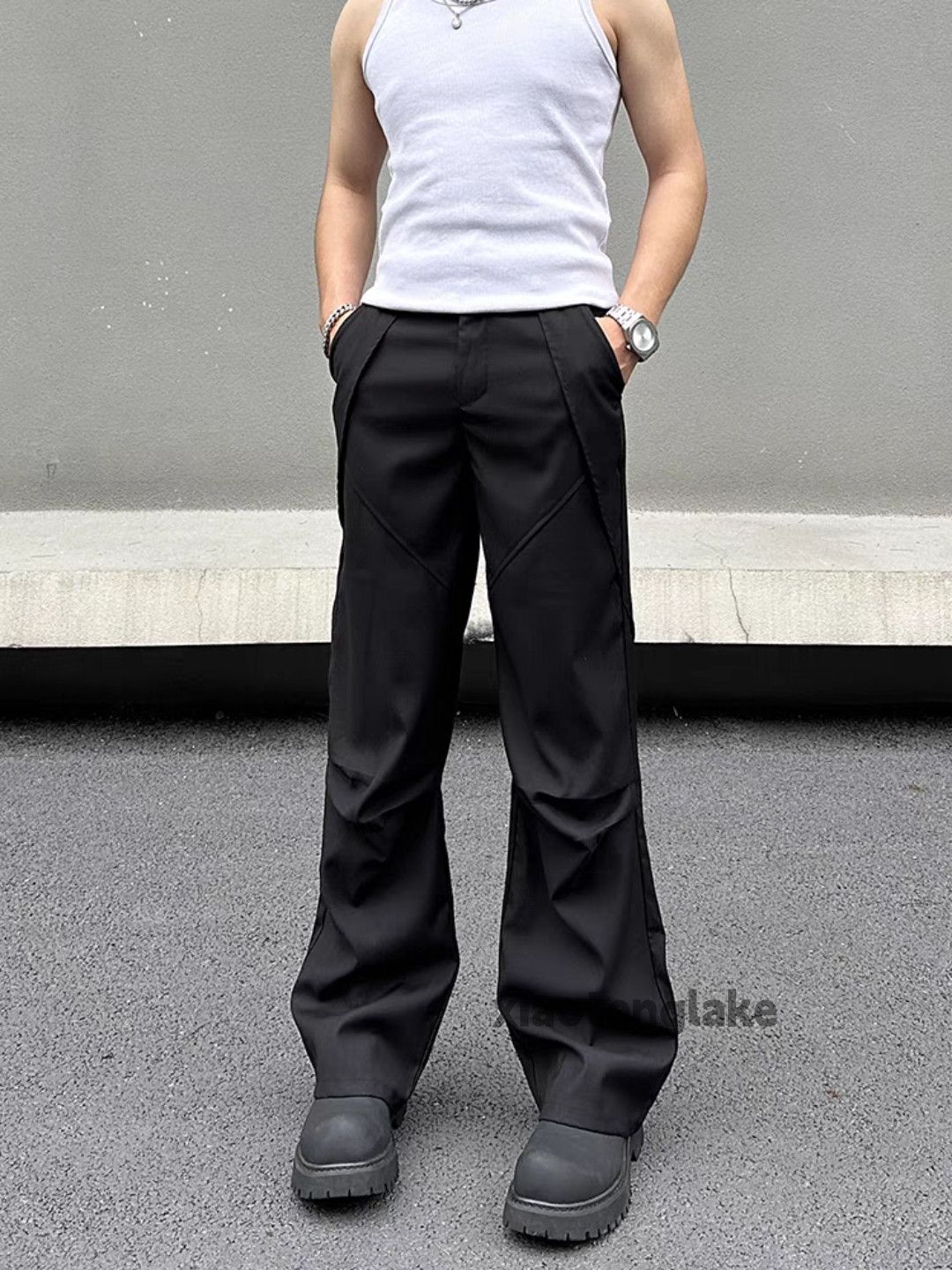 Designer × Japanese Brand × Vintage utility patchwork punk yuppie retro pleated pants Size US 34 / EU 50 - 3 Thumbnail