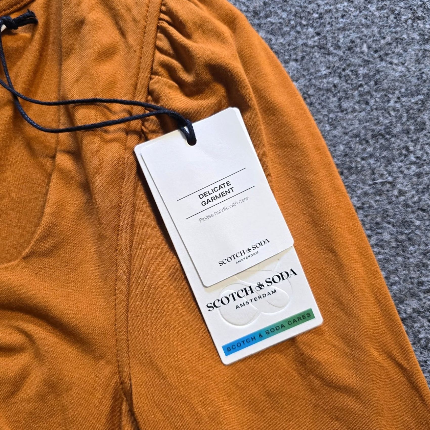 Scotch & Soda Scotch & Soda Top Womens Medium Orange Ruched Long Sleeve Square Neck Casual Shirt Size M / US 6-8 / IT 42-44 - 6 Thumbnail
