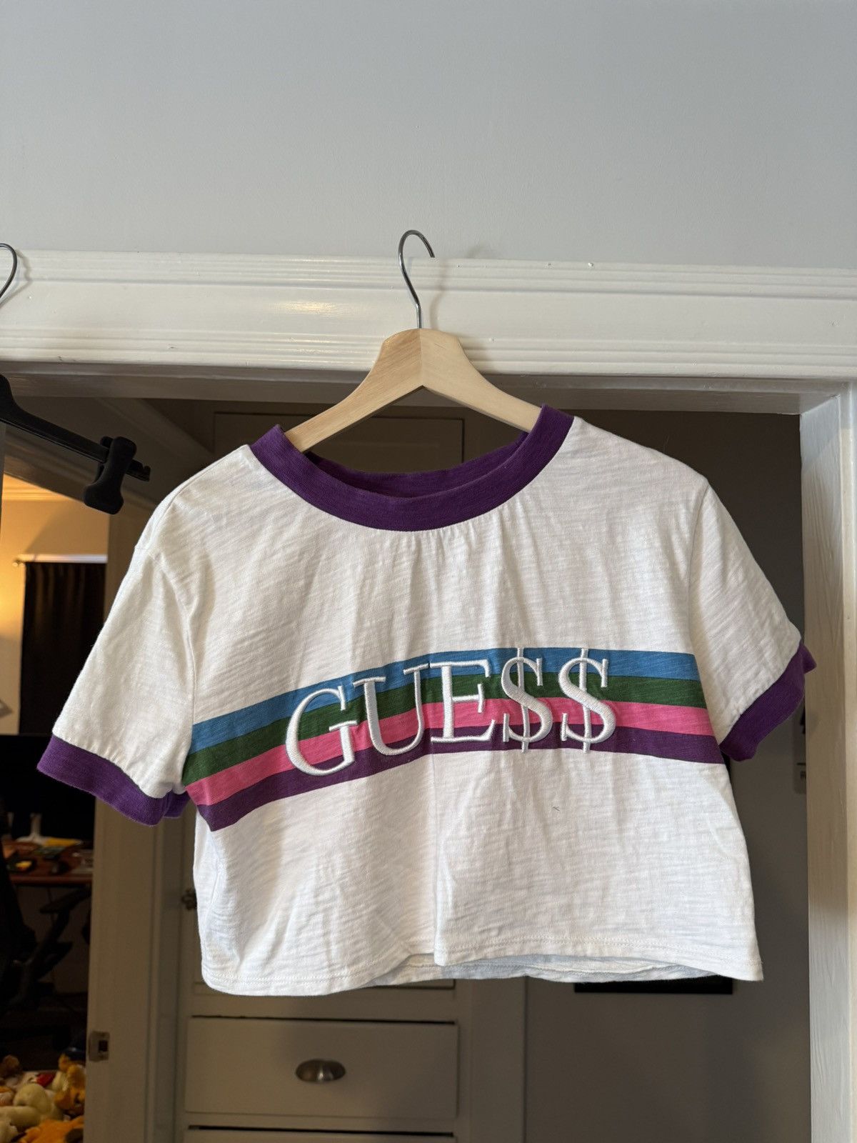 A$AP Rocky × Guess Ringer Stripe Tee Size XS / US 0-2 / IT 36-38 - 1 Thumbnail