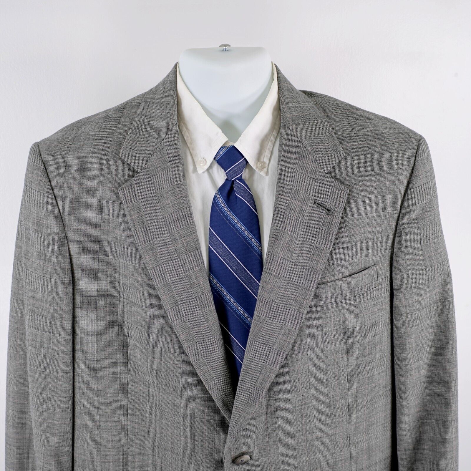 Hart Schaffner Marx Hart Schaffner Marx Wool Gray Glen Plaid W/ Red Windowpane 2 Size 42L - 1 Thumbnail