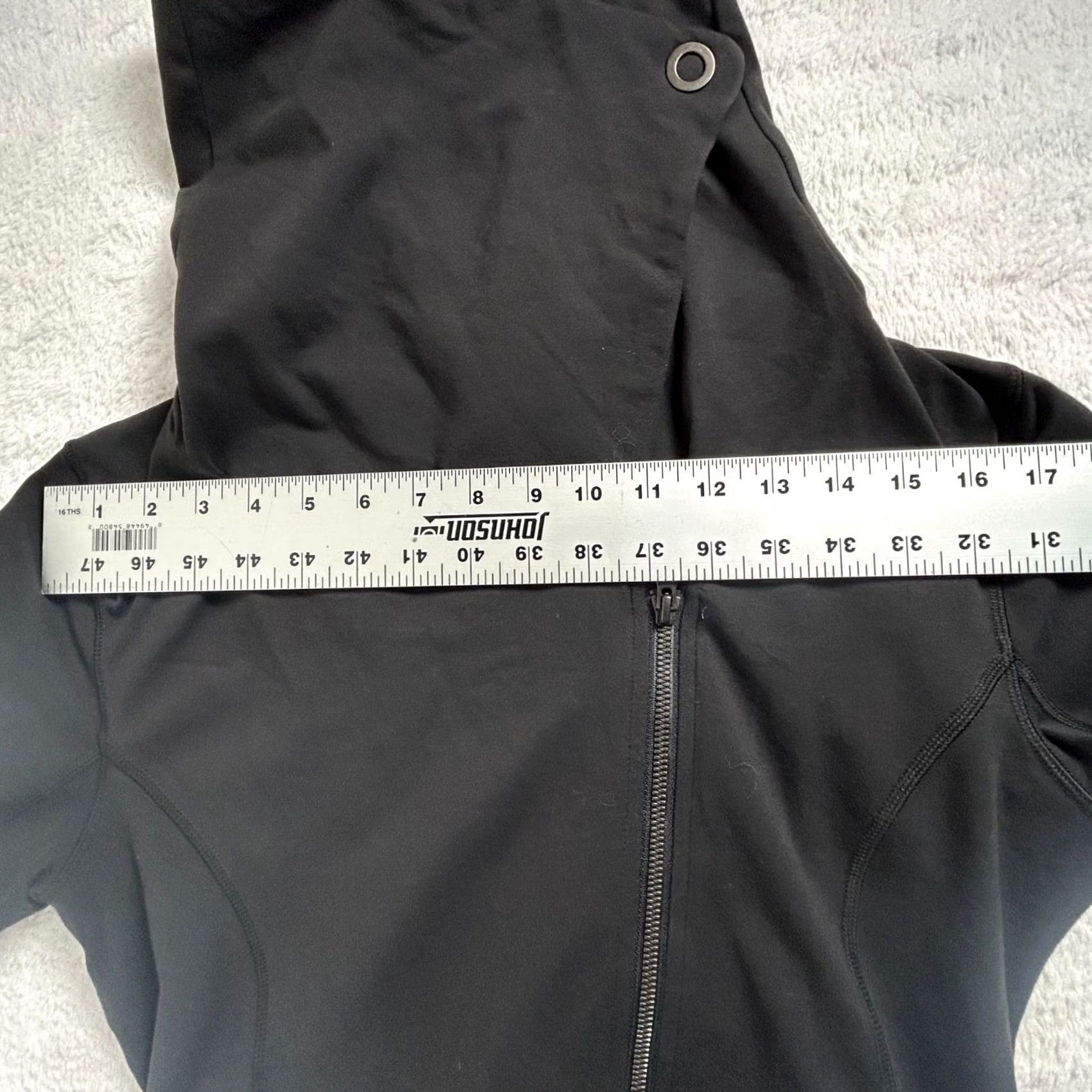 Vintage Lucy Womens Jacket /Cowl Neck Asymmetric Zip Up with Pockets Small Black Stripe Winter Jacket - XS? Size S / US 4 / IT 40 - 6 Thumbnail