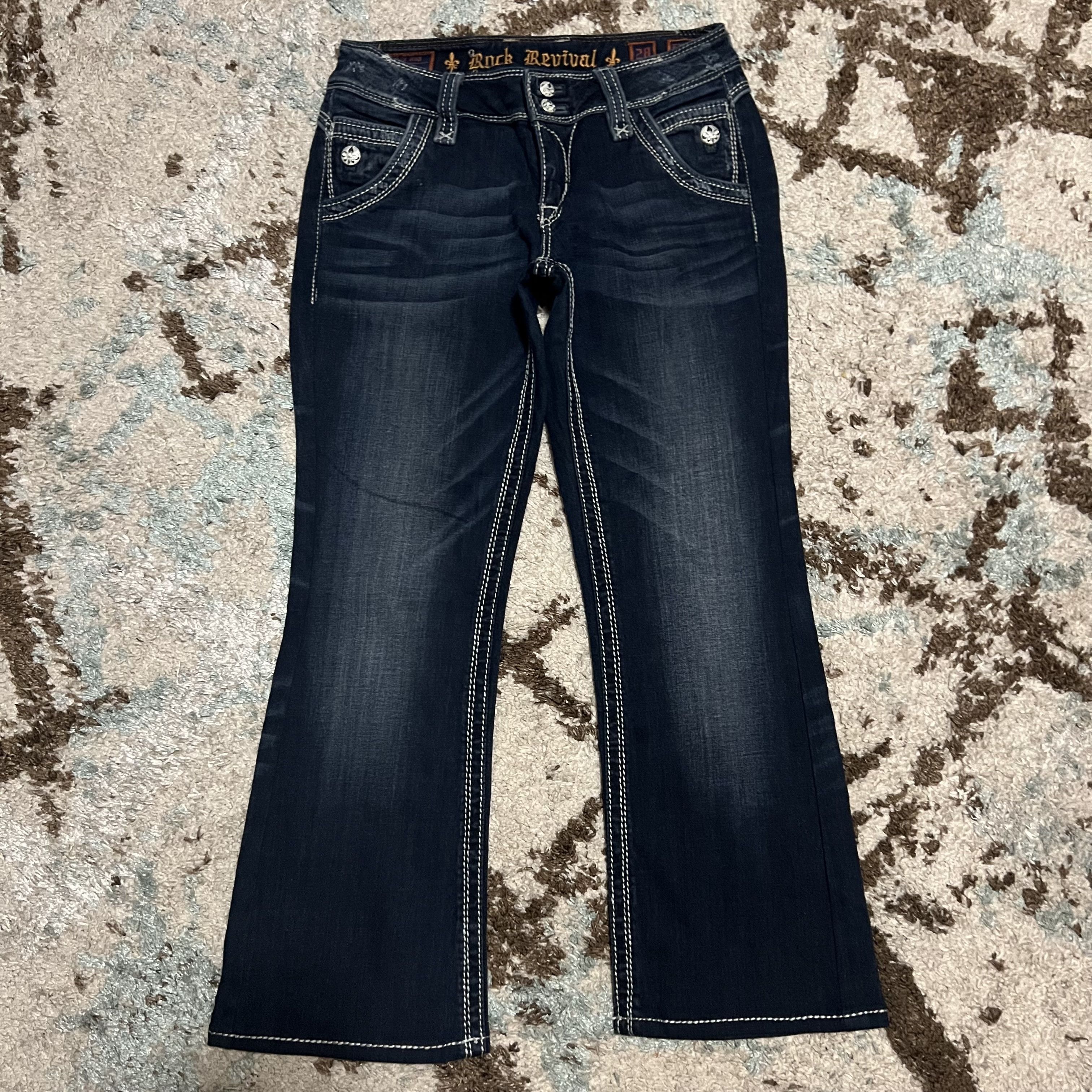 Rock Revival Rock Revival Elizabeth Wide Leg Jeans Size 28 Hemmed Y2K Size 28" / US 6 / IT 42 - 2 Thumbnail