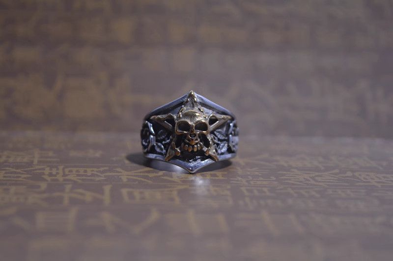 Jewelry Skull Hip-hop Jewelry Rings Open Chrome Ring (Size 7-13) Size ONE SIZE - 6 Thumbnail