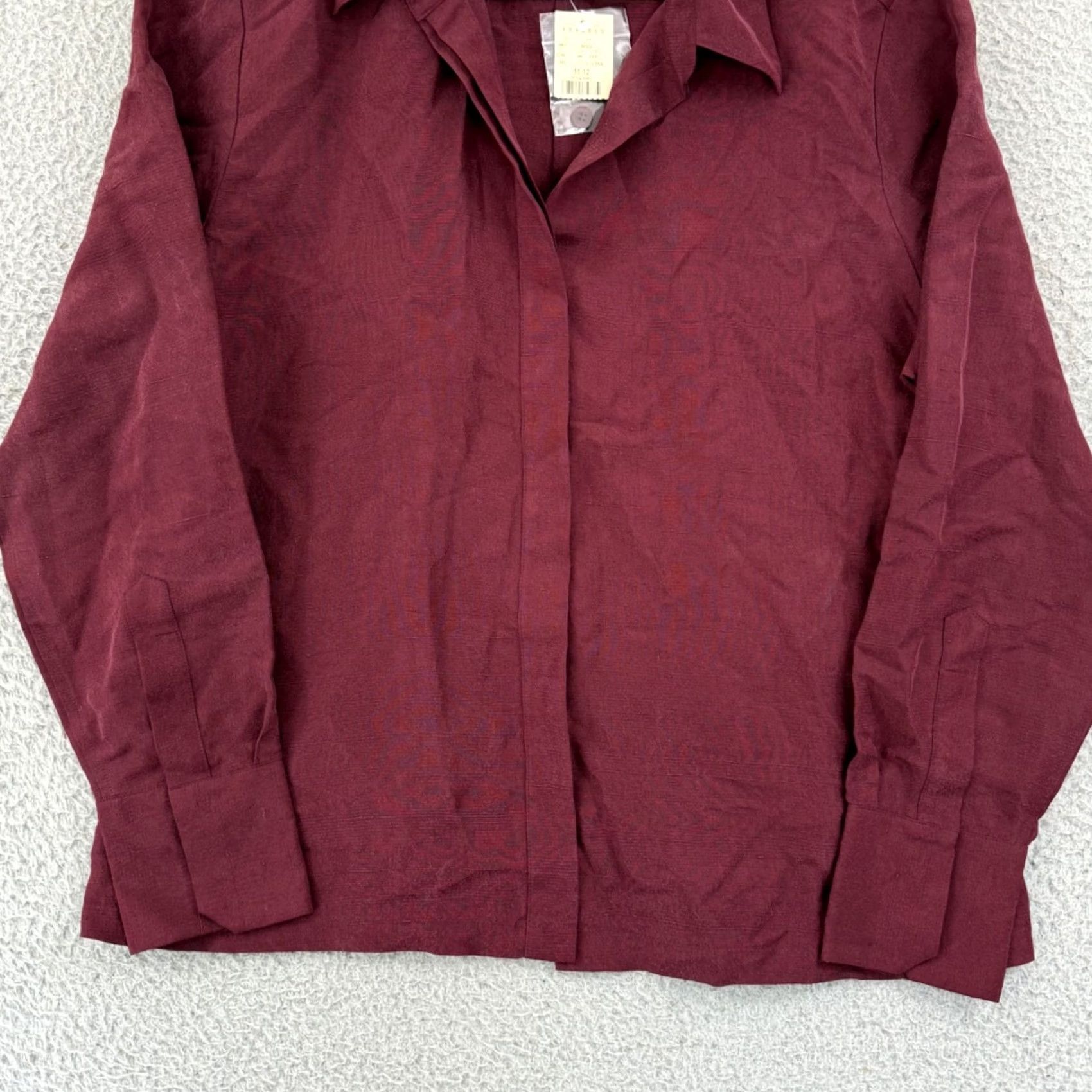 Express VTG Express Shirt Womens 11/12 Silk 90s Button Up NWT Red Size XL / US 12-14 / IT 48-50 - 2 Thumbnail