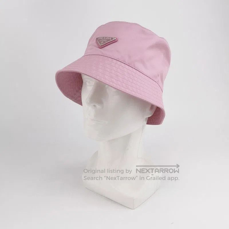 Prada Prada Pink Triangle Logo Bucket Hat. Size ONE SIZE - 2 Thumbnail