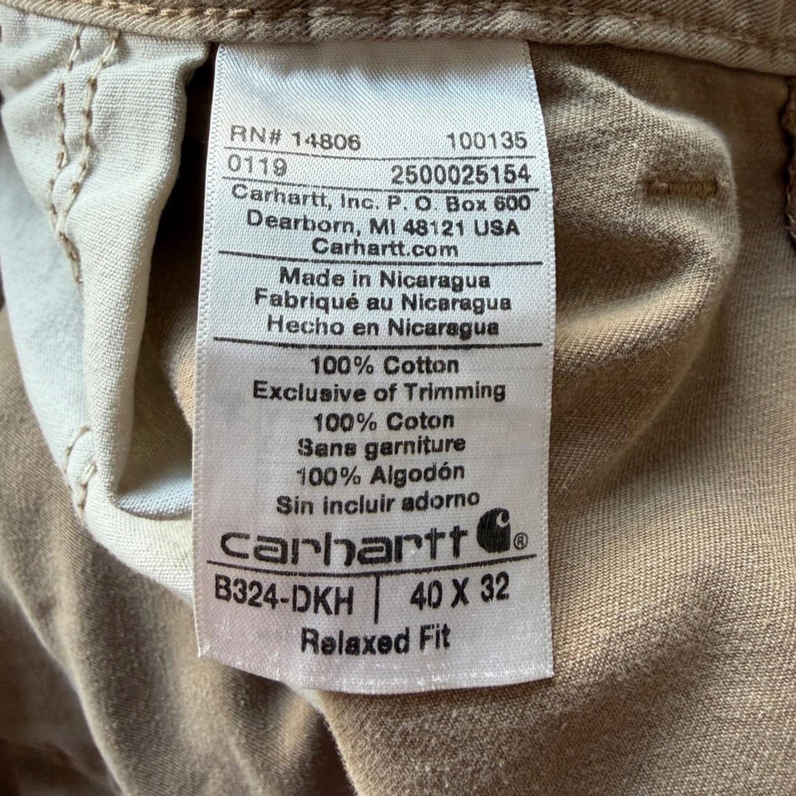 Carhartt Carhartt B324 DKH Relaxed Fit Carpenter Work Pants 40x32 Tan Size US 40 / EU 56 - 5 Thumbnail