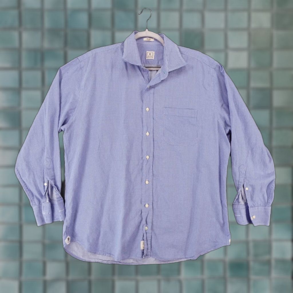 Peter Millar Peter Millar Shirt Mens 17 Large Long Sleeve Button-Up Blue White Check Size US L / EU 52-54 / 3 - 1 Thumbnail