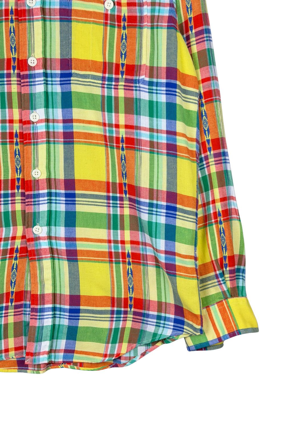 Polo Ralph Lauren SS01 PRL Multicolor Madras Plaid Shirt with Woven Motifs Size US M / EU 48-50 / 2 - 4 Thumbnail