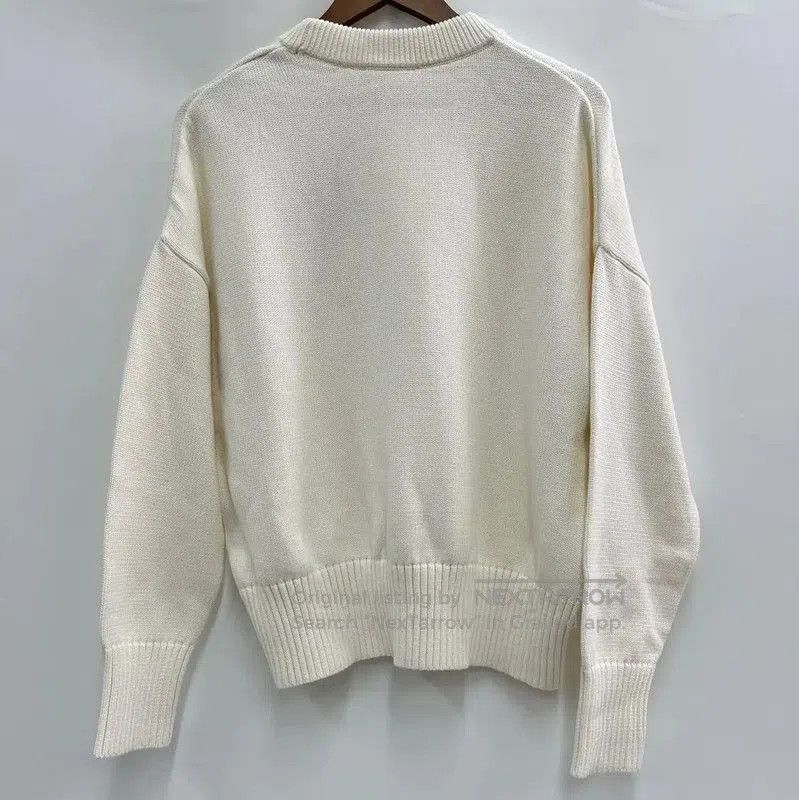 AMI AMI Cream Wool Sweater with Heart Design . Size S / US 4 / IT 40 - 2 Thumbnail
