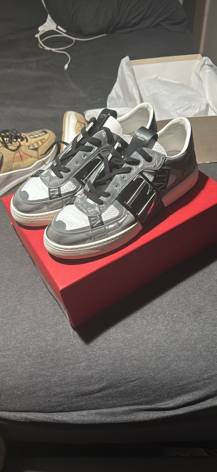 Valentino VL7N low top silver, black, and white Size US 13 / EU 46 - 7 Thumbnail