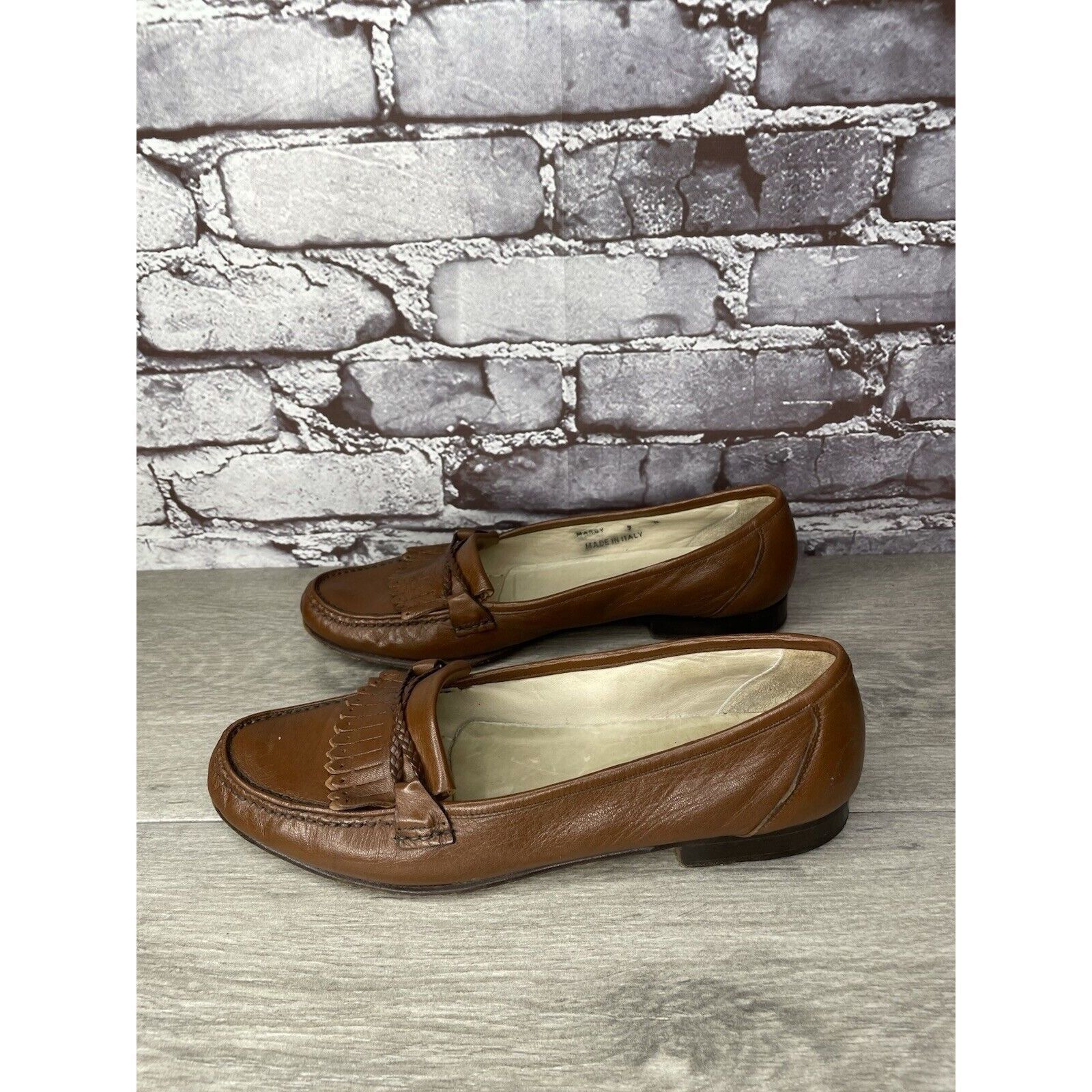 Bally Bally Margy Brown Leather Kiltie Braided Slip On Loafers Sho Size US 9 / IT 39 - 21 Thumbnail