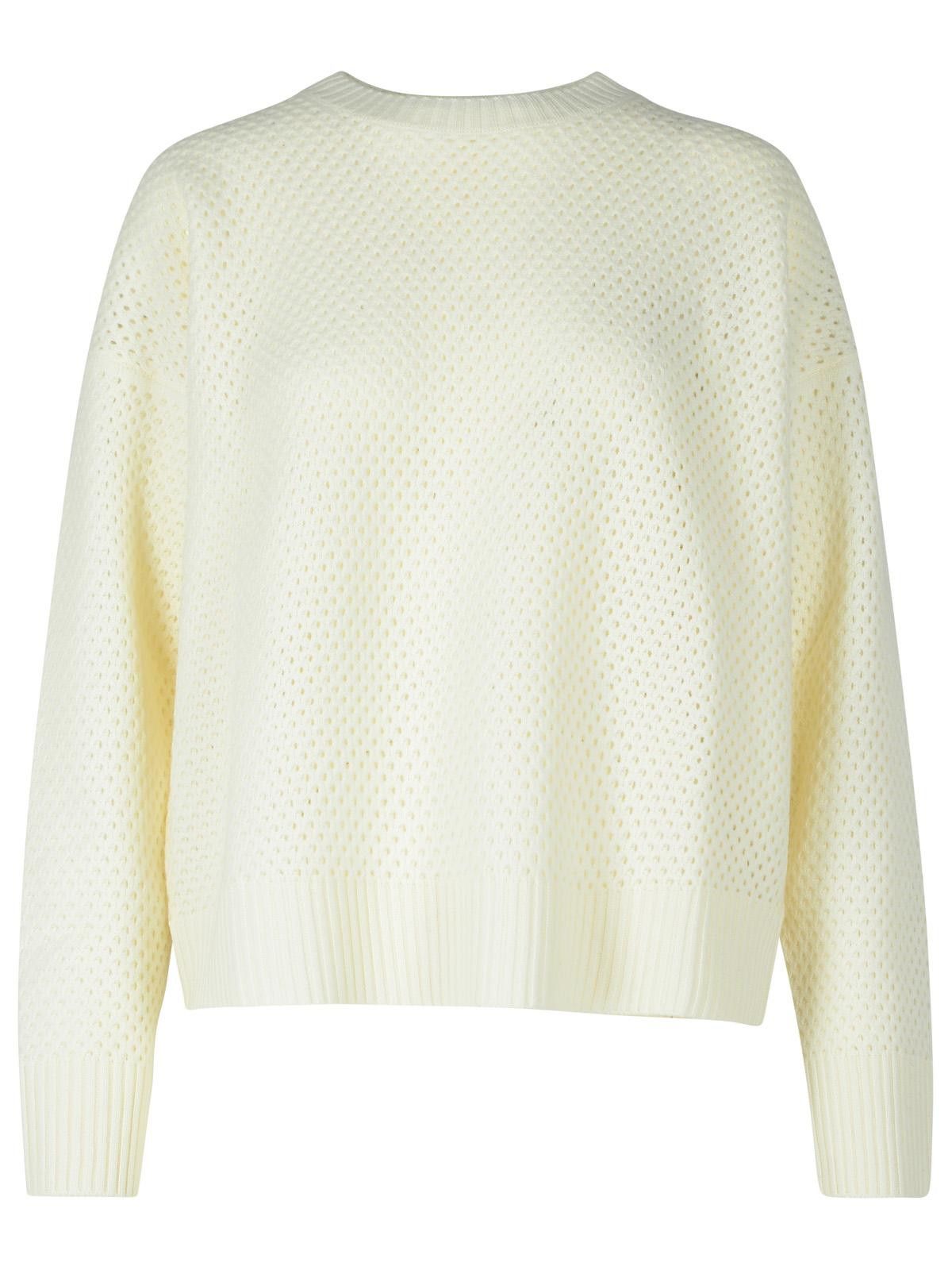 Fabiana Filippi FABIANA FILIPPI Cream Wool Blend Sweater Size L / US 10 / IT 46 - 1 Thumbnail