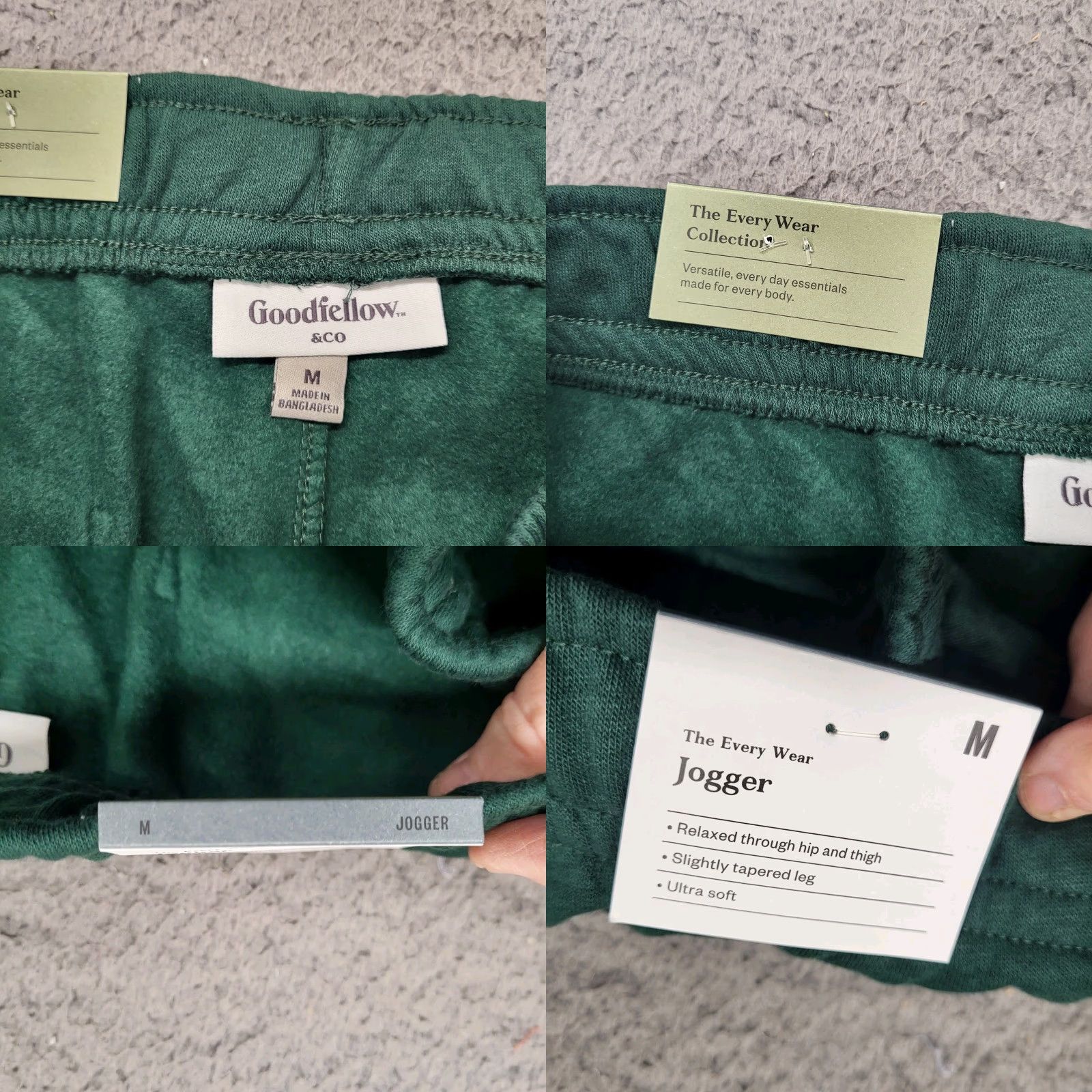 Vintage NWT Goodfellow & Co Fleece Jogger Pants Mens Size M Green Ultra Soft Tapered Jogging Style Casual Everyday Tapered Mens Size US 31 - 9 Thumbnail