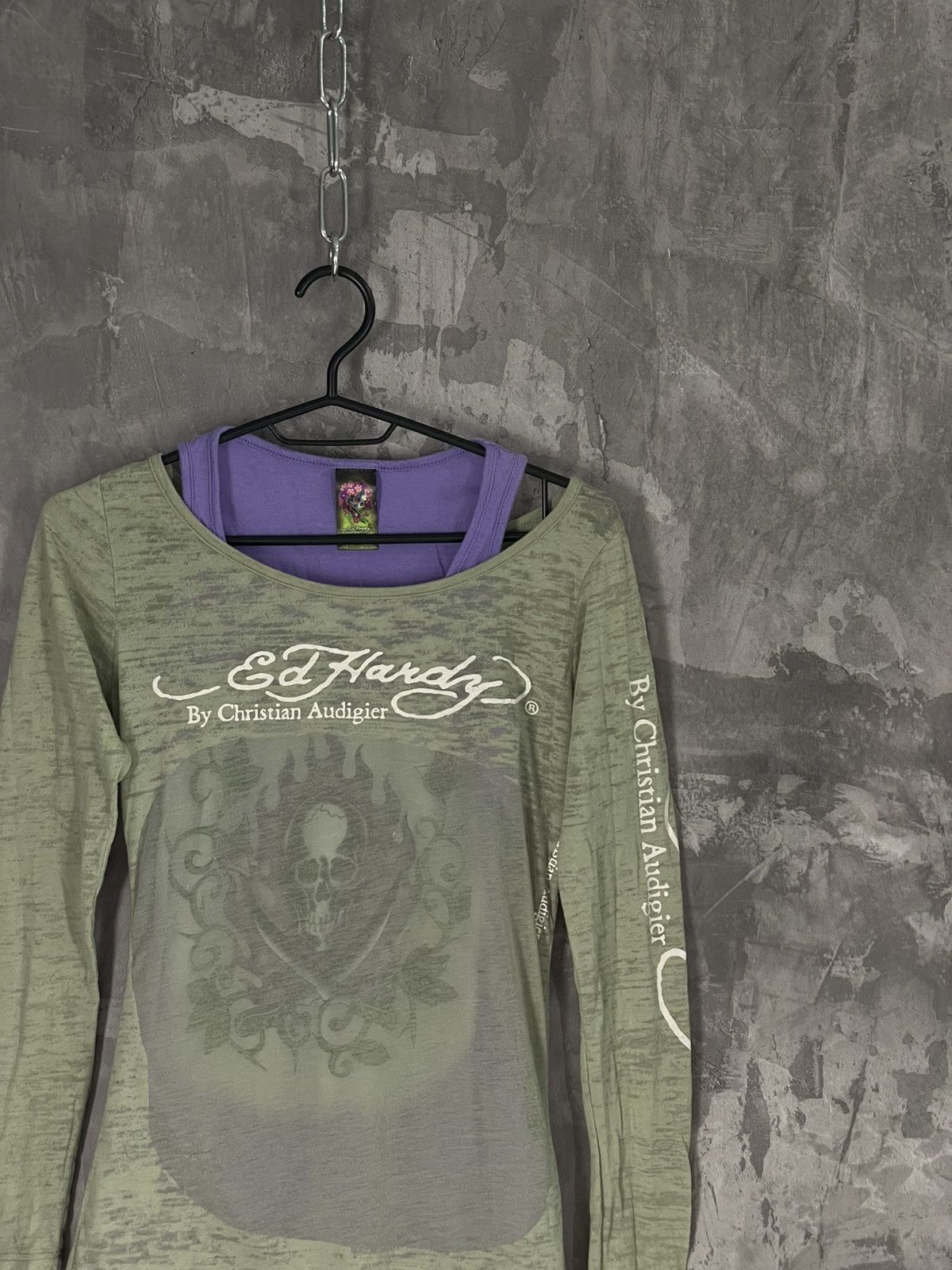 Christian Audigier × Ed Hardy × Hysteric Glamour Ed Hardy long sleeve mesh print t-shirt woman's Size M / US 6-8 / IT 42-44 - 5 Thumbnail