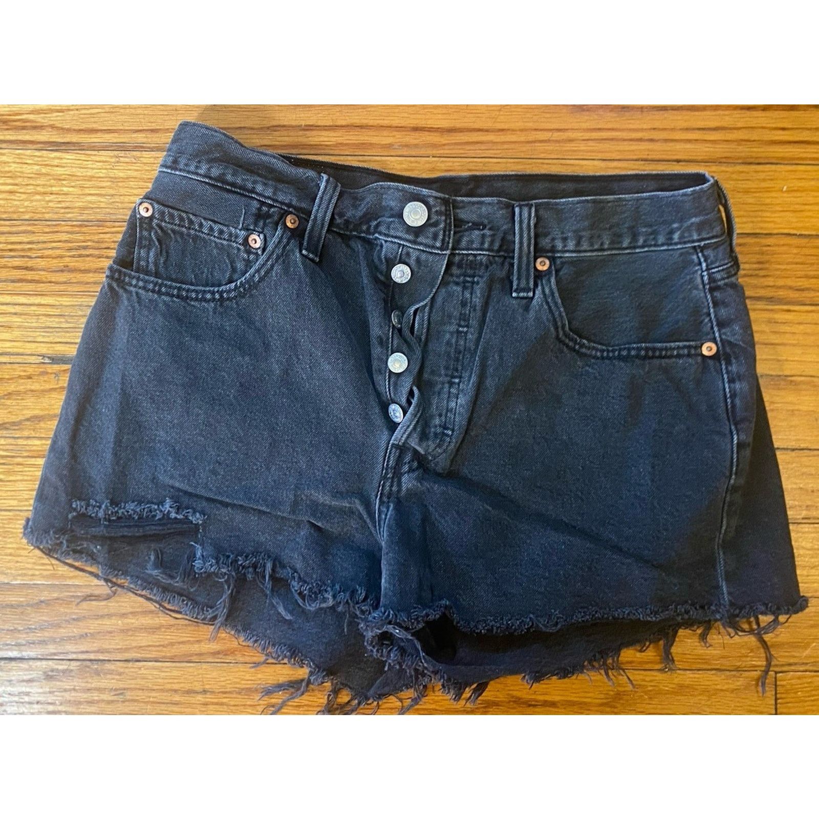 Levi's Levi’s Size W30 501 Jean Shorts Button Fly Black Size 30" / US 8 / IT 44 - 1 Thumbnail
