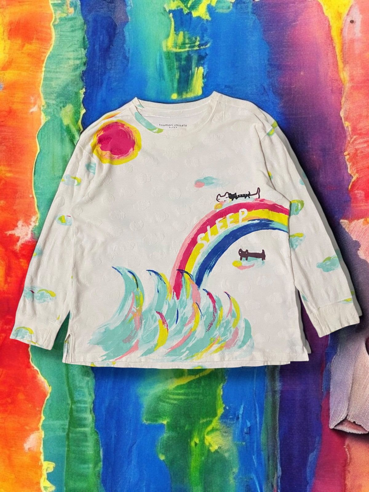 Designer × Japanese Brand × Tsumori Chisato Tsumori Chisato Sleep Loungewear Fullprint Cat On Rainbow Size US M / EU 48-50 / 2 - 1 Thumbnail