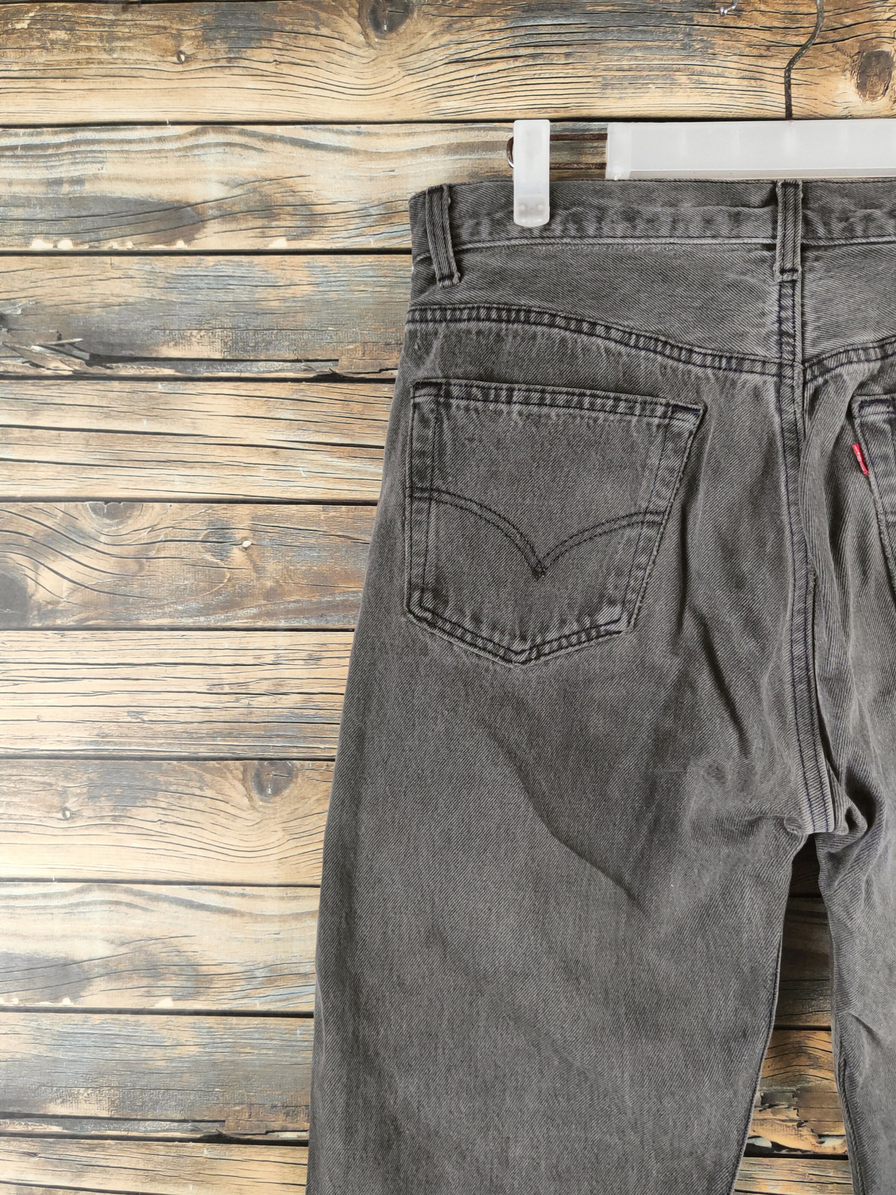 Levi's 501 Levi's Black Distressed Ripped Jeans #S2820 Size US 33 - 8 Thumbnail