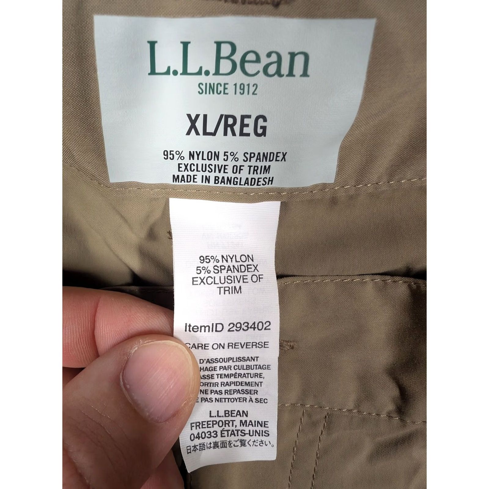 Vintage LL Bean Pants Mens XL Beige Convertible Cargo Hiking Nylon Stretch Zip Pocket Mens Relaxed Straight Leg KHaki Pant Size US 36 / EU 52 - 5 Thumbnail