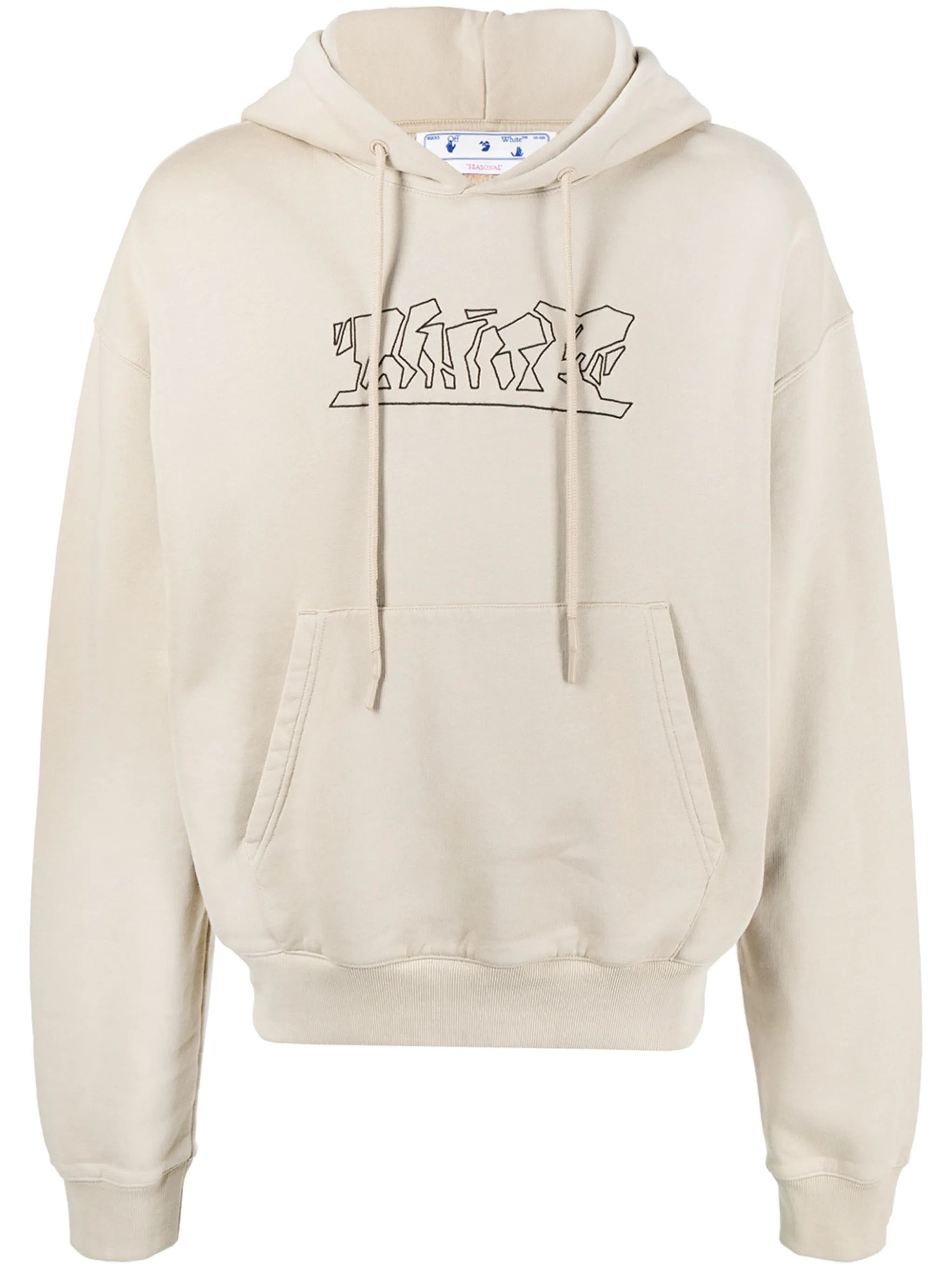 Off-White o1gr1nt0125 Figure Of Speech Over Hoodie in Beige Size US XXS / EU 40 - 1 Thumbnail
