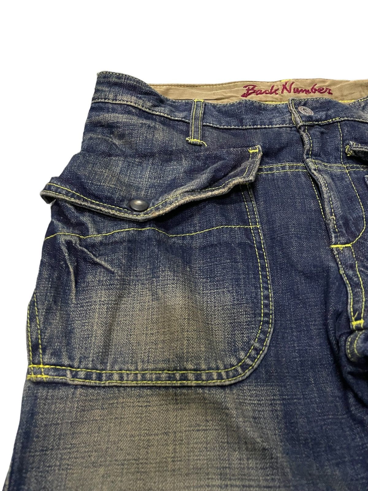 Hysteric Glamour × Japanese Brand × Shellac Back Number Japan Muddy Wash Flared Large Pocket Bush Jeans Size US 31 - 12 Thumbnail