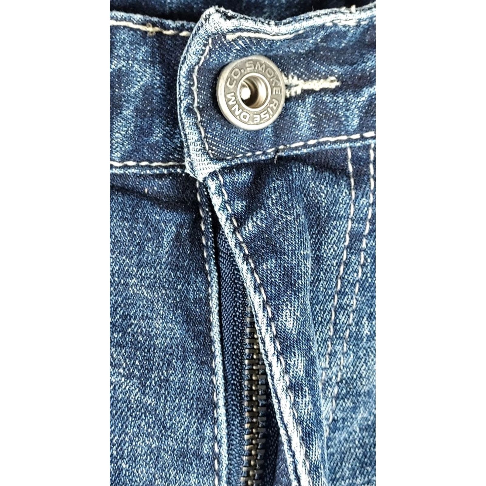 Denime Smoke Rise jeans Distressed Moto Straight 40x34 Mens Blue Denim 5-Pocket Grunge Vintage N/A Size US 40 / EU 56 - 6 Thumbnail