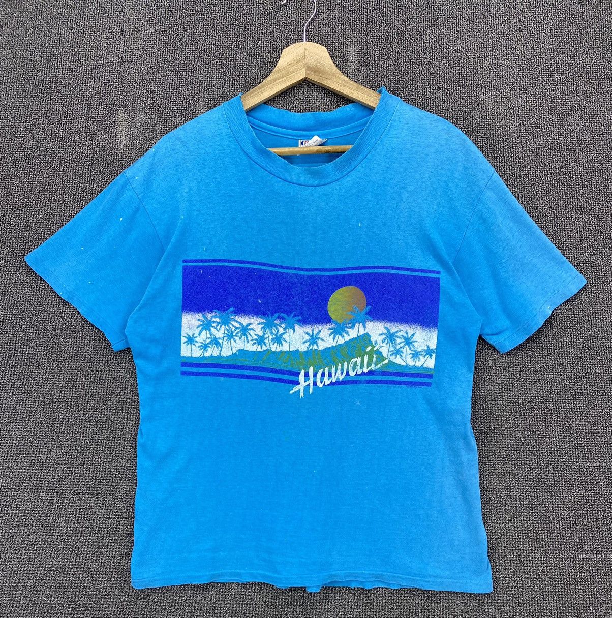 Vintage Vintage 80s Hawaii Sunset Tee T Shirts Size US L / EU 52-54 / 3 - 1 Thumbnail