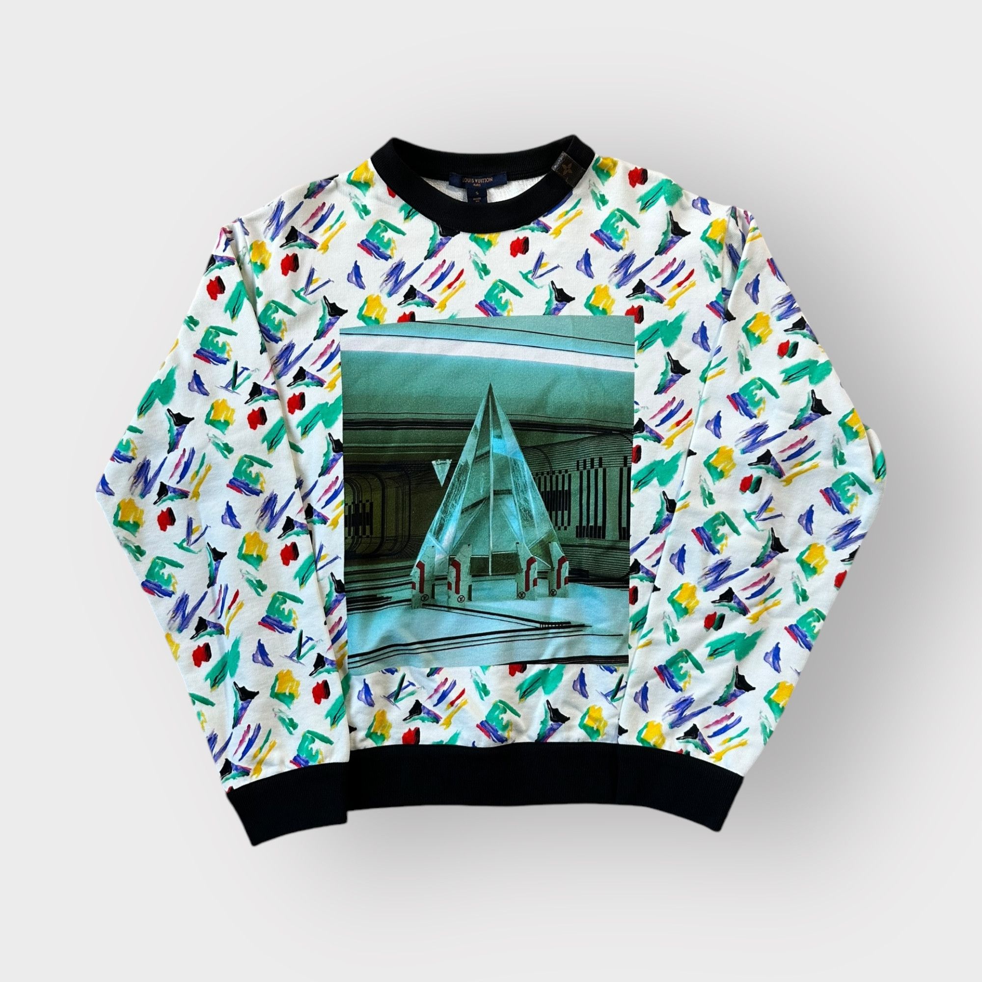Louis Vuitton Louis Vuitton Sweatshirt Geometric Print Paint Monogram Size US S / EU 44-46 / 1 - 1 Thumbnail
