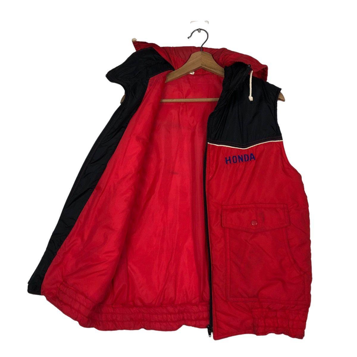 Honda 🔥Vintage Puffer Vest Racing Jacket Tank Top Honda Big Logo Size US L / EU 52-54 / 3 - 11 Thumbnail