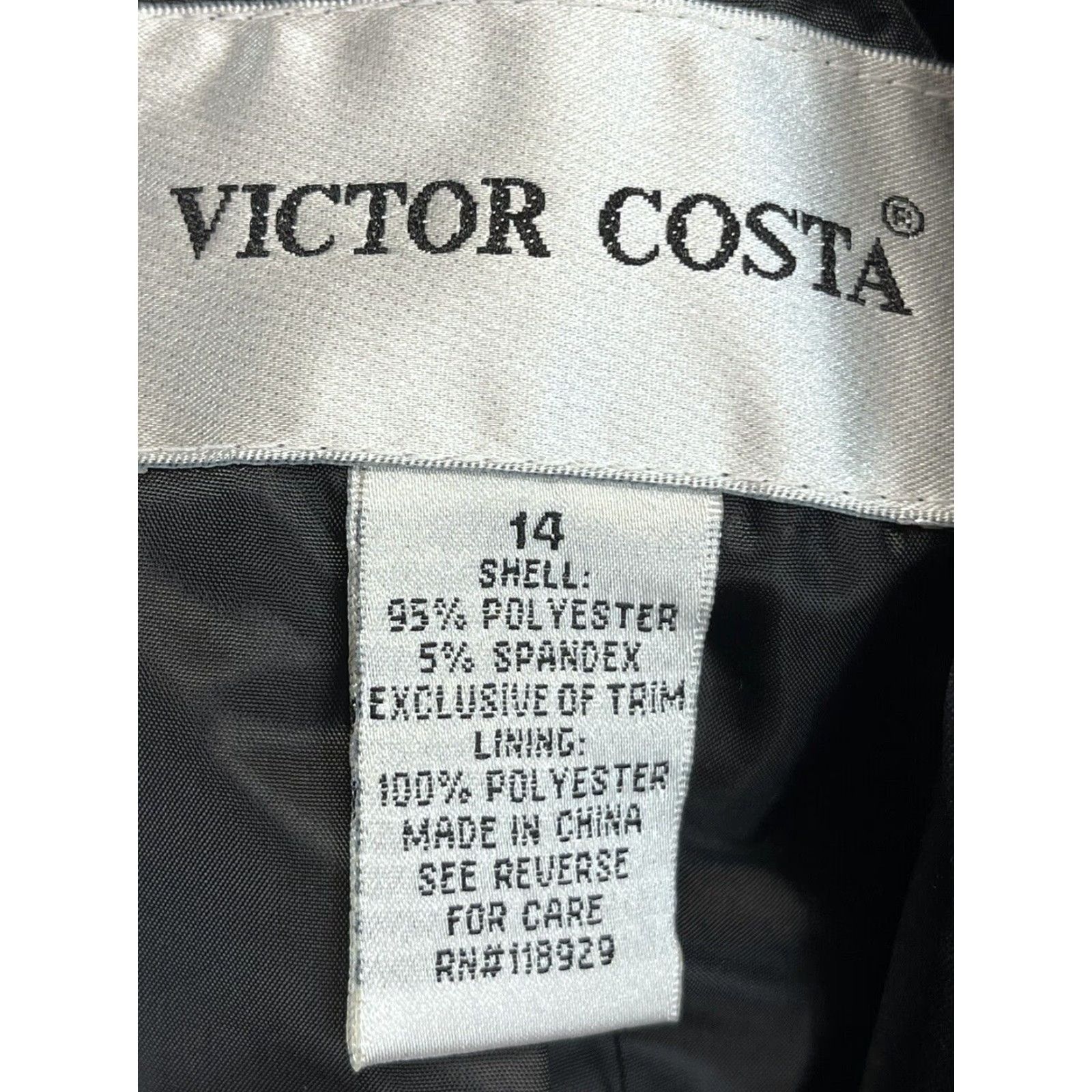 Vintage Victor Costa Women's Black Velvet Evening Blazer Jacket Size 14 Beaded Lapels Size XL / US 12-14 / IT 48-50 - 5 Thumbnail