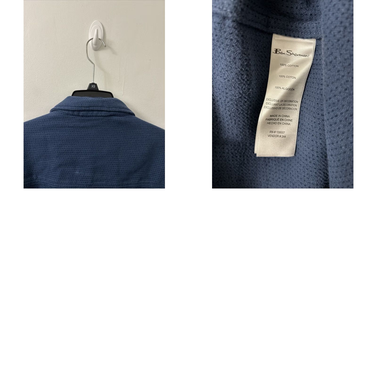 Ben Sherman Ben Sherman Shirt Mens XL Blue Heavyweight Geometric Button Down Long Sleeve Size US XL / EU 56 / 4 - 9 Thumbnail