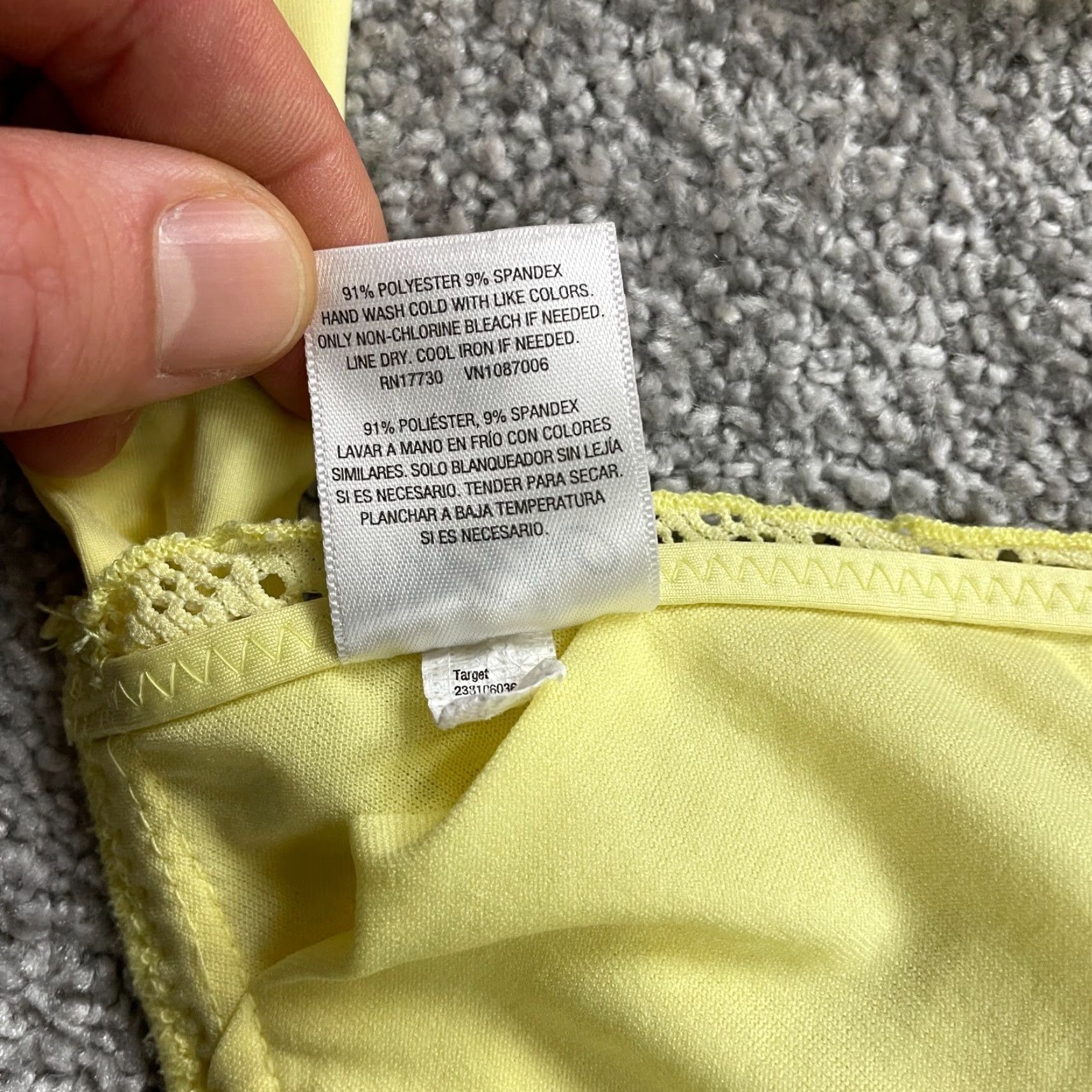 Mossimo Mossimo Swimwear Bikini Top Womens XL Yellow Lace Halter Padded Summer Beach Size XL / US 12-14 / IT 48-50 - 7 Thumbnail