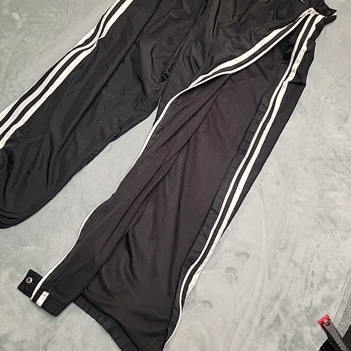 Adidas VTG Adidas Track Pants Mens XL Black 3 Stripe Warmup Full Zip Leg Retro 90s Y2K Size US 36 / EU 52 - 5 Thumbnail