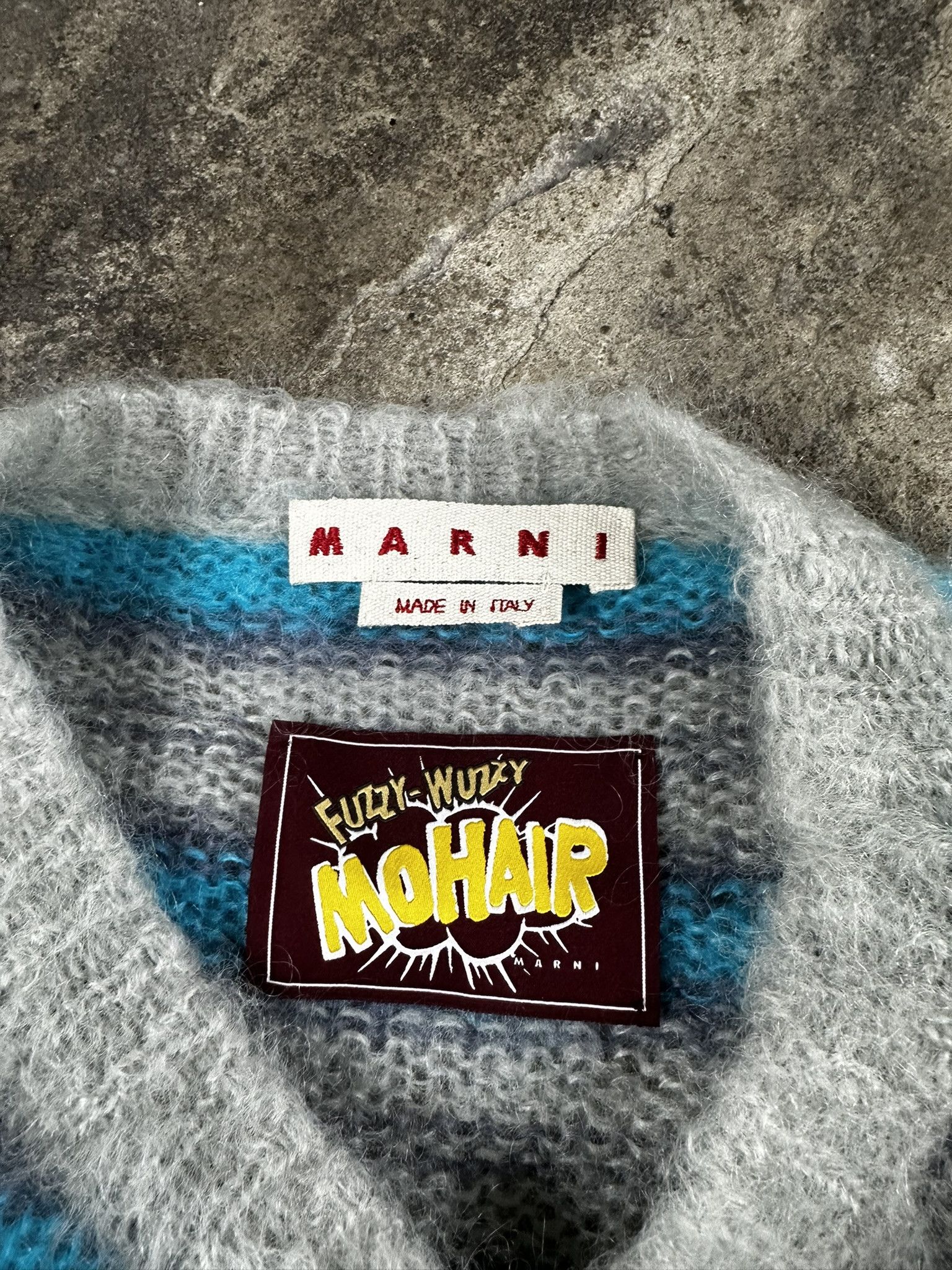 Marni Marni Fuzzy Mohair Knit Stripped Sweater Size US L / EU 52-54 / 3 - 5 Thumbnail