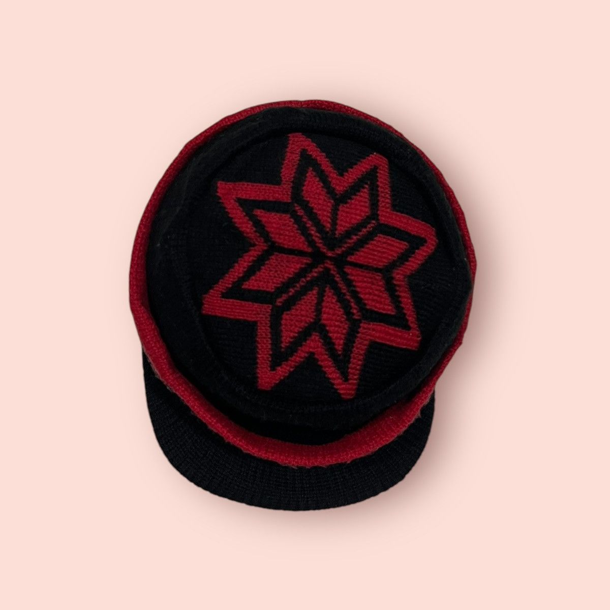 14th Addiction × Homespun Knitwear × Japanese Brand VINTAGE RED SNOWFLAKE LOGO KNITTED ALT BEANIE HAT Size ONE SIZE - 22 Thumbnail