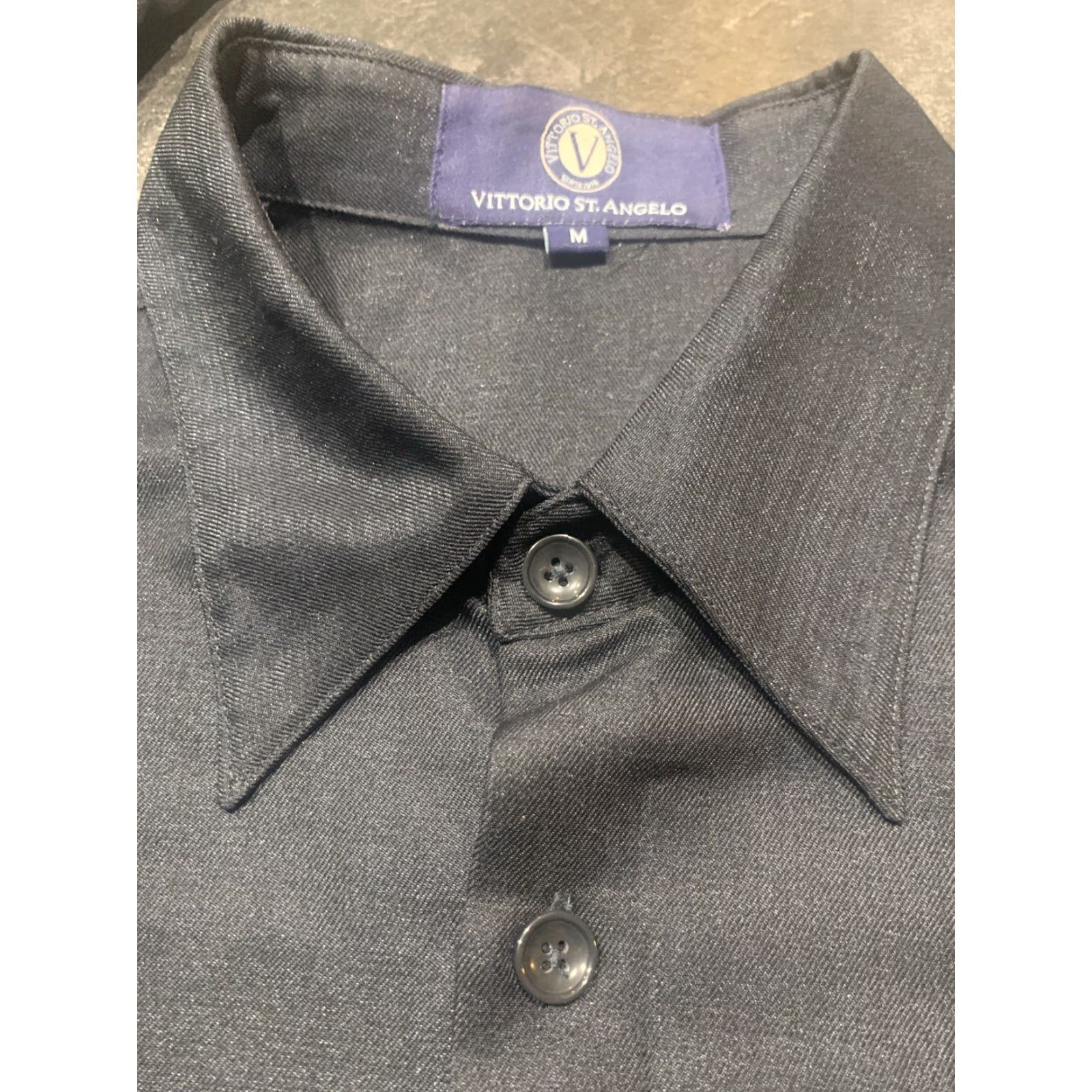Vintage Vittorio St. Angelo Charcoal Button-Up Shirt Men’s Long Sleeve M Pleated Easy Care Size US M / EU 48-50 / 2 - 6 Thumbnail
