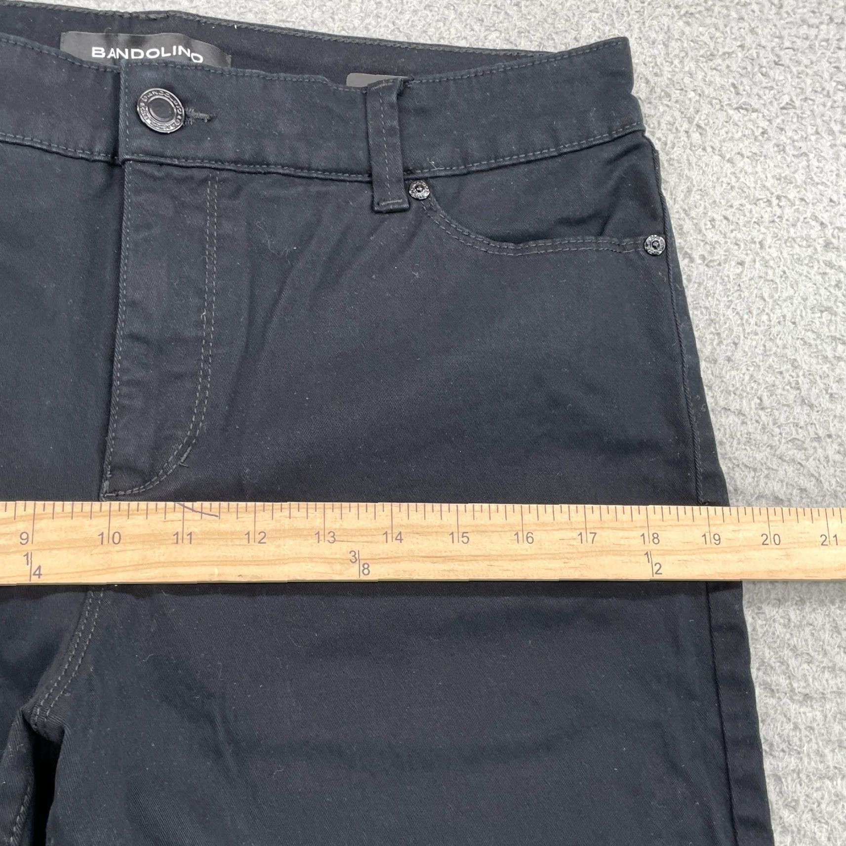 Vintage Bandolino Jeans 12 Black Straight Women 34x29 Denim 5-Pocket Classic Academia Preppy 90s Travel Comfort Size 34" / US 12 / IT 48 - 7 Thumbnail