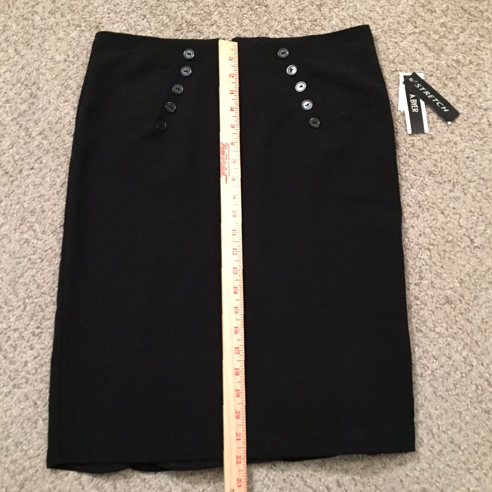 Vintage A. Byer Skirt Knee Length Black 9 Pencil Pleated Unlined Vintage No? Size 30" / US 8 / IT 44 - 4 Thumbnail