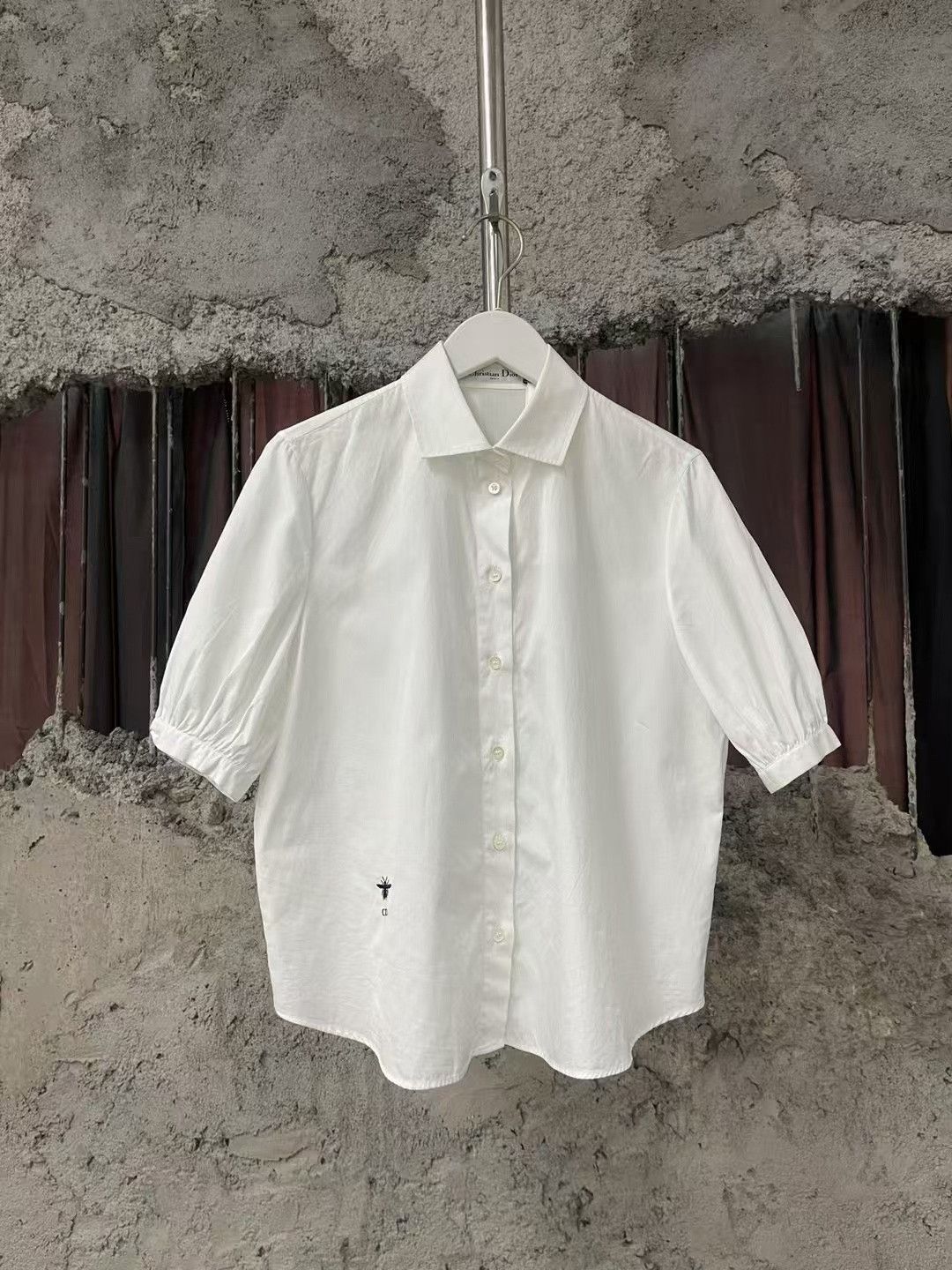 Dior Dior Embroidered CD Bee Puff Sleeve Shirt Size US 7 / EU 40 - 1 Thumbnail