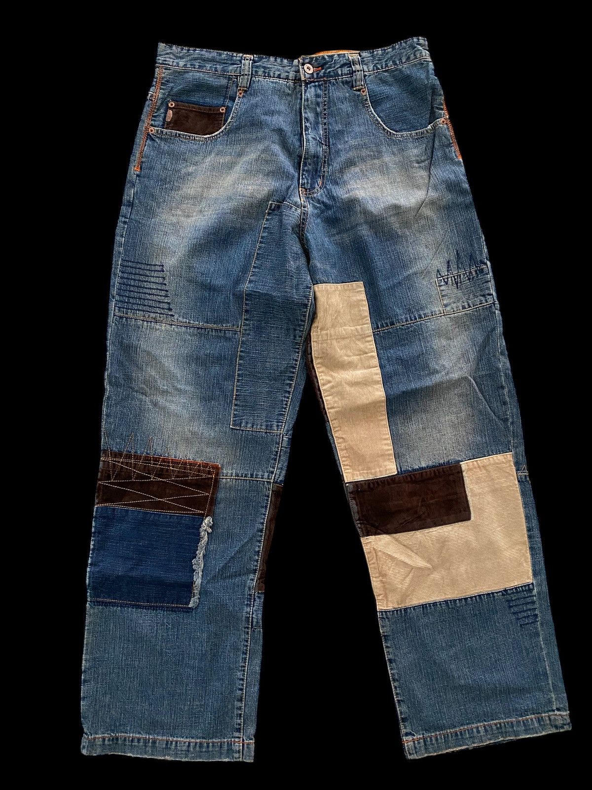 Japanese Brand PEPE JEANS patcwork style Baggy denim pants Kapital style Size US 30 / EU 46 - 1 Thumbnail