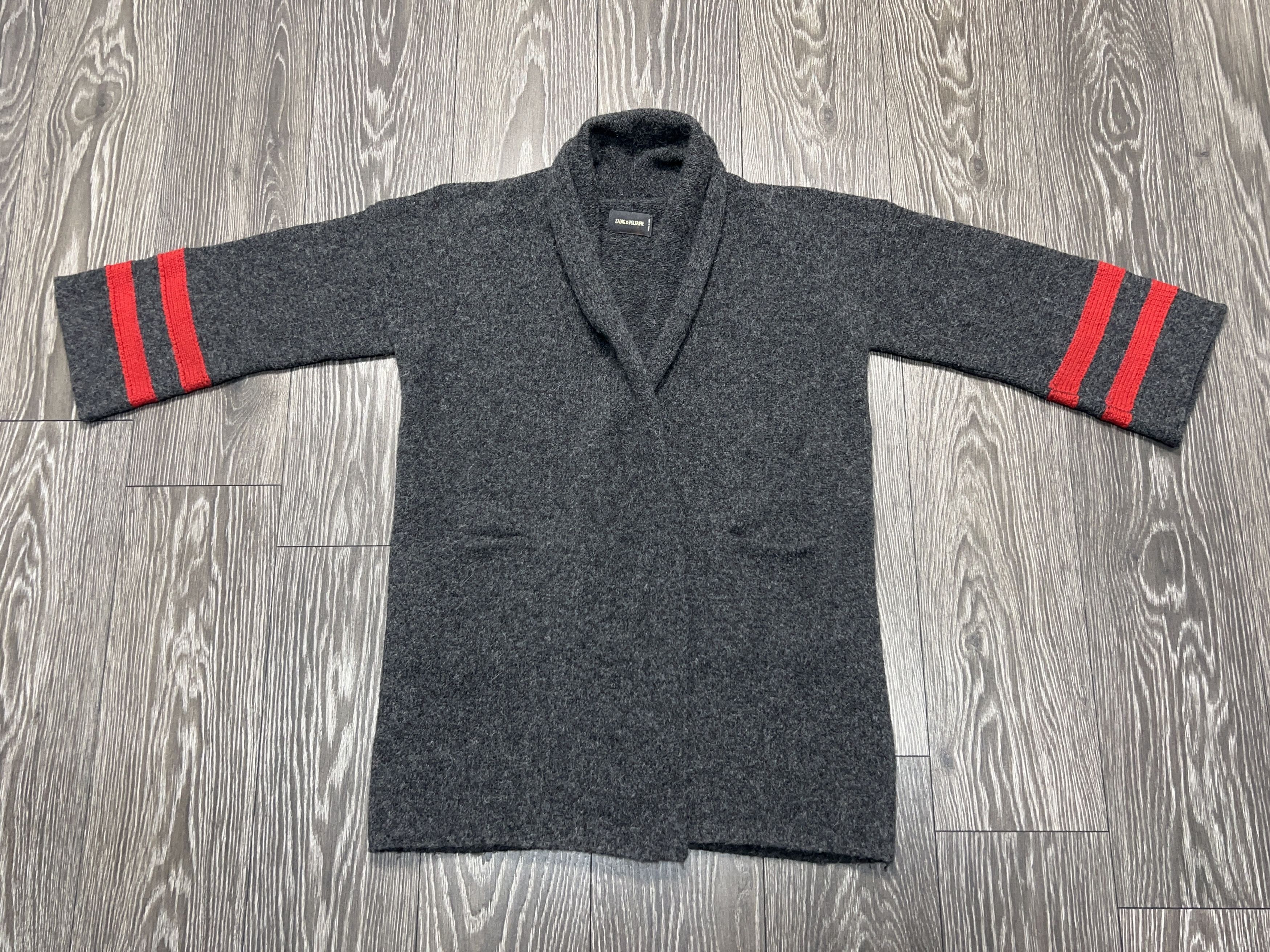 Zadig & Voltaire MIA BWN Gray Open Cardigan Sweater Alpaca Wool Size XS/S Size S / US 4 / IT 40 - 3 Thumbnail