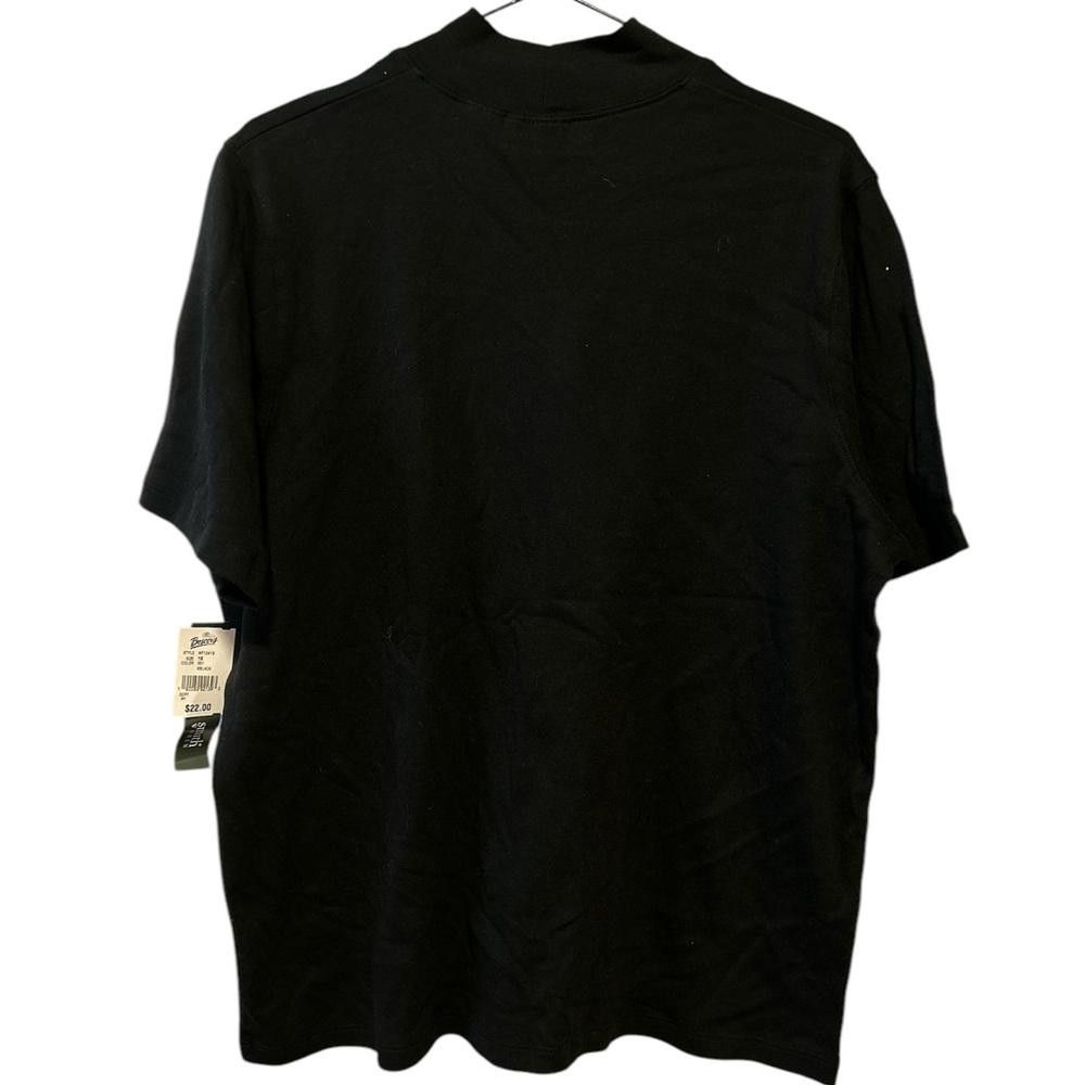 Designer BNWT Mock Neck Short Sleeve T-Shirt - Black - Size 1X Size XL / US 12-14 / IT 48-50 - 2 Thumbnail