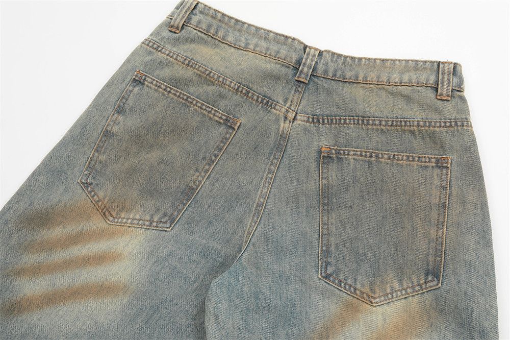 Japanese Brand × Vintage Men's punk trend loose straight washed distressed jeans Size US 32 / EU 48 - 4 Thumbnail