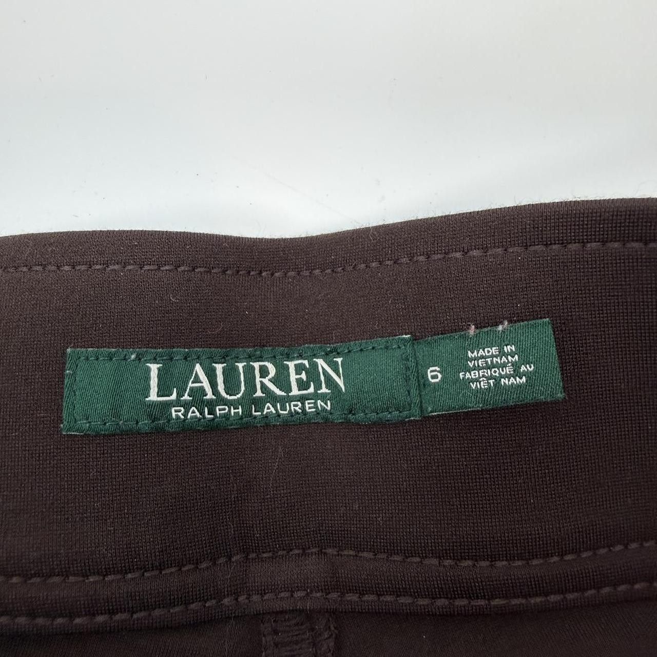 Ralph Lauren Lauren Ralph Lauren Women's Brown Faux Leather Pants Sz 6 Size 28" / US 6 / IT 42 - 2 Thumbnail