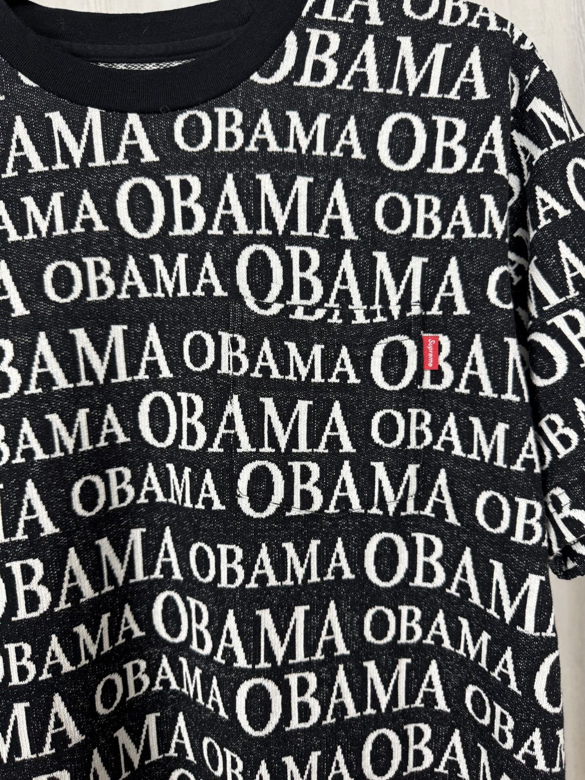 Supreme SUPREME Obama Jacquard S/S Short Sleeve Top T-shirt Black Size US M / EU 48-50 / 2 - 5 Thumbnail