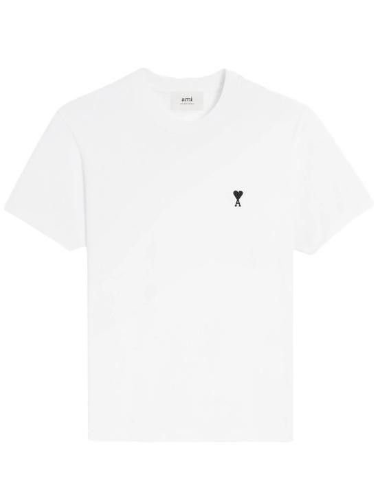 AMI｜ (BFUTS035 724 100) White Red Ami De Coeur T-Shirt | AMI PARIS