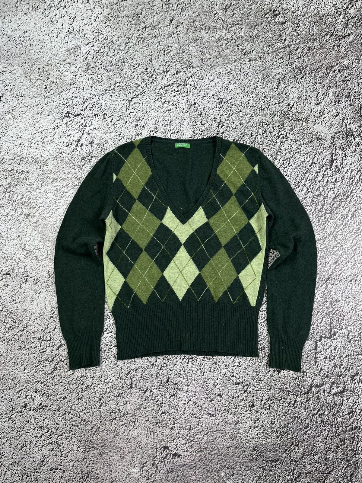 Benetton Vintage Y2K Benetton check old money sweater streetwear Size M / US 6-8 / IT 42-44 - 1 Thumbnail