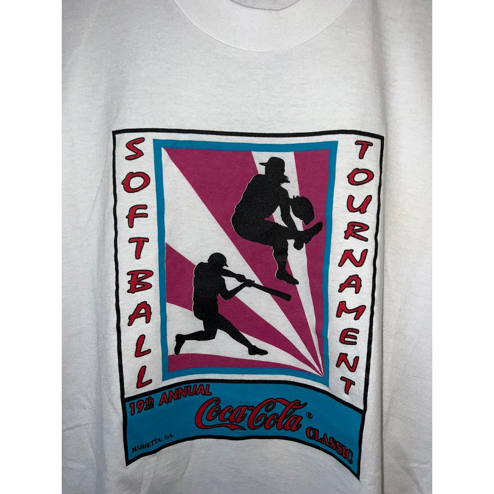 Fruit Of The Loom Vintage Coca-Cola Shirt Coke Classic White Tee 90s VTG 2XL Size US XXL / EU 58 / 5 - 2 Thumbnail