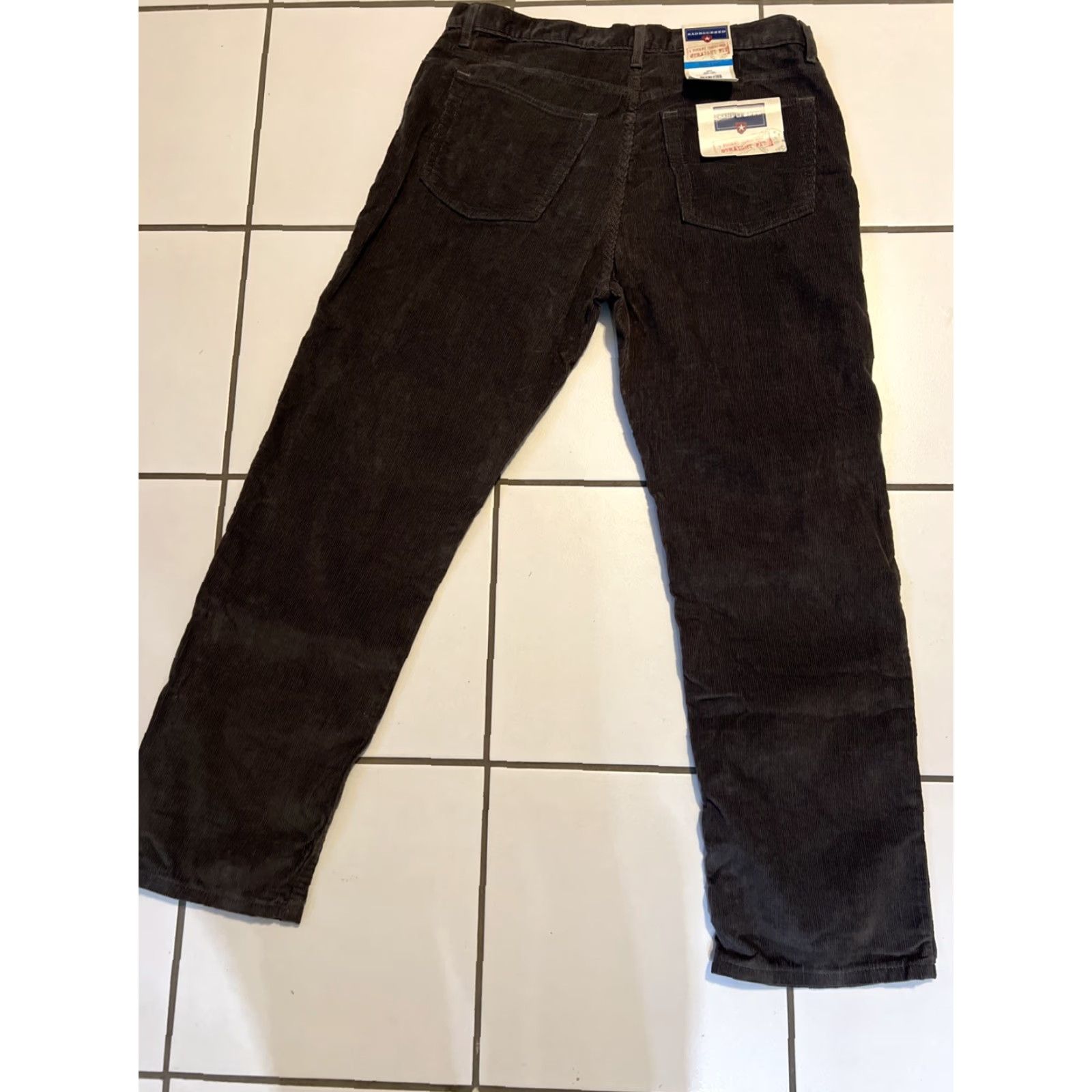 Vintage Saddlebred Mens Corduroy Pants - Flat Front Chino Cotton 36x30 Gray Regular Fit Vintage? No (No) Size US 36 / EU 52 - 2 Thumbnail