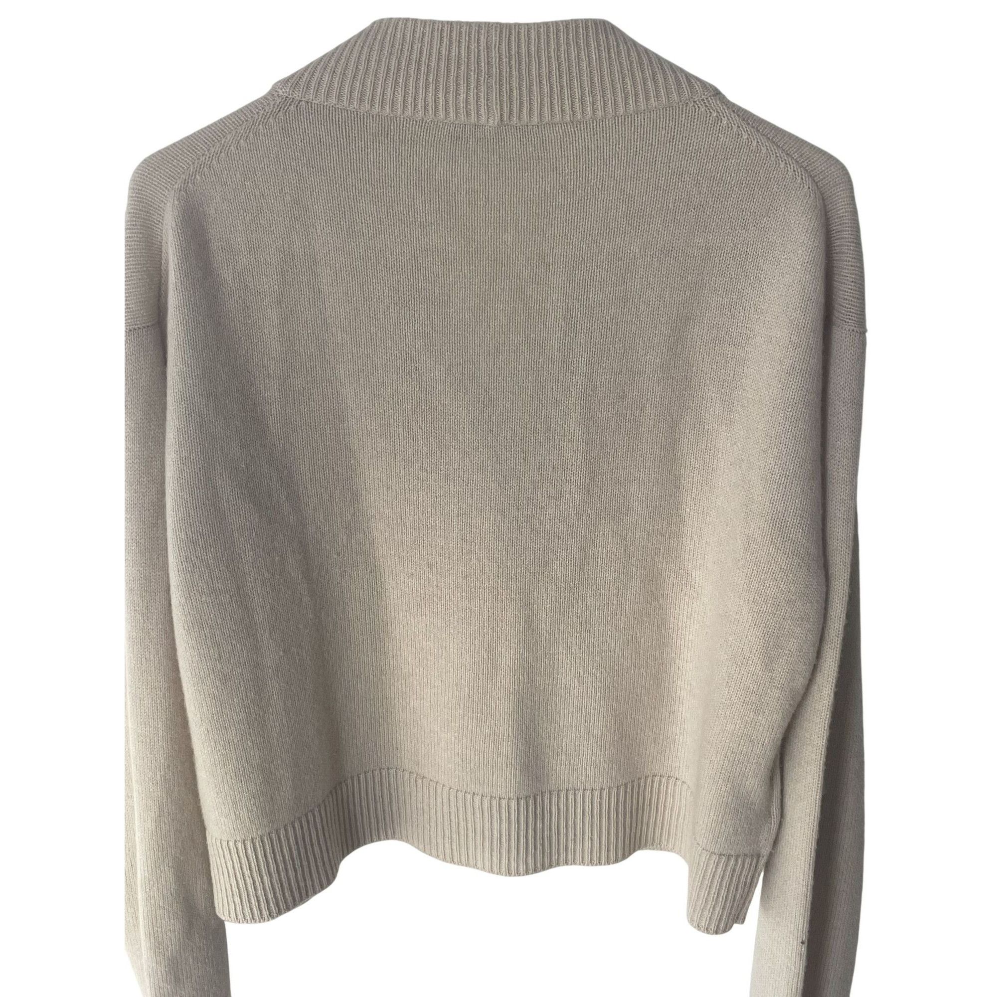 Miu Miu Miu Miu Beige Wool Button-Up Cardigan With Pink Crystal Logo Size XS / US 0-2 / IT 36-38 - 2 Thumbnail