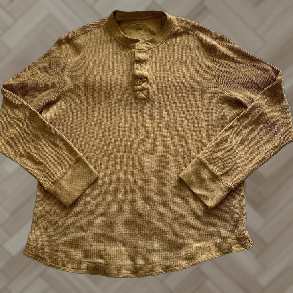 Eddie Bauer Eddie Bauer Thermal Shirt Mens L Brown Long Sleeve Knit Henley Logo Solid Regular Fit Machine Washable Top Tee Size US L / EU 52-54 / 3 - 1 Thumbnail